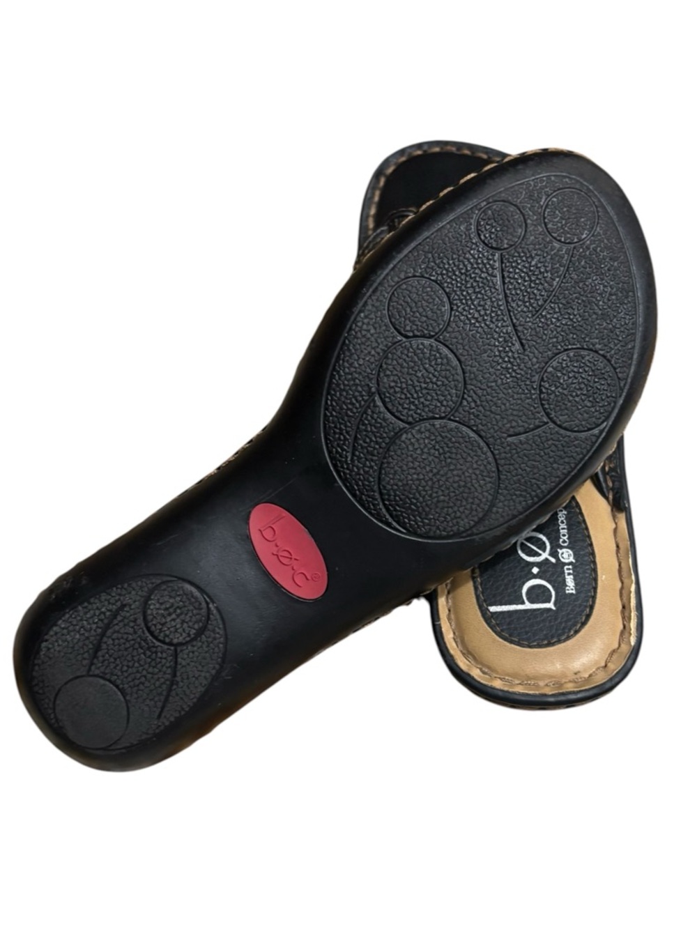 B.O.C. Born Concepts Edie Black Leather Flip Flop Thong Sandals Size 6 -- flaw - Picture 8 of 10